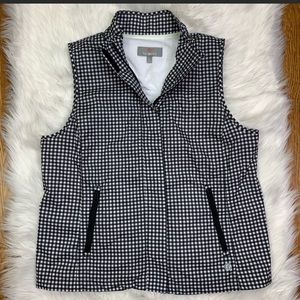 Talbots Gingham Check Athletic Terry Cloth Vest